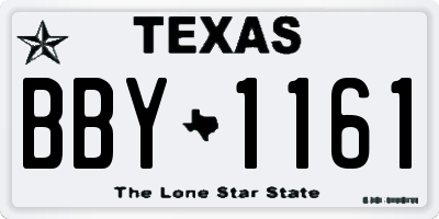 TX license plate BBY1161
