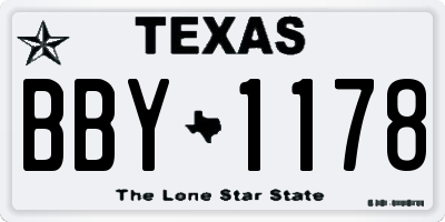 TX license plate BBY1178