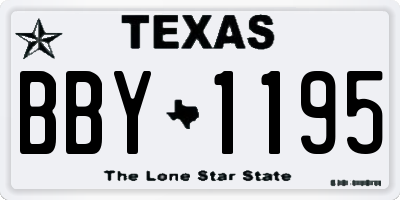 TX license plate BBY1195