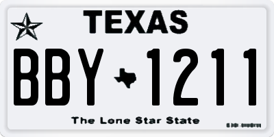 TX license plate BBY1211
