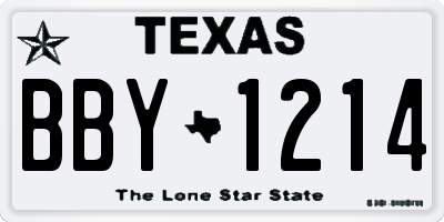 TX license plate BBY1214