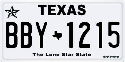 TX license plate BBY1215