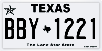 TX license plate BBY1221