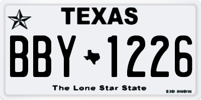 TX license plate BBY1226
