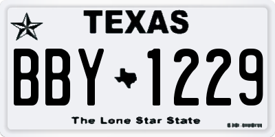 TX license plate BBY1229