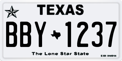 TX license plate BBY1237