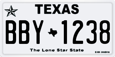 TX license plate BBY1238
