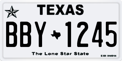 TX license plate BBY1245