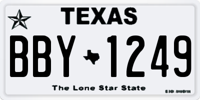 TX license plate BBY1249