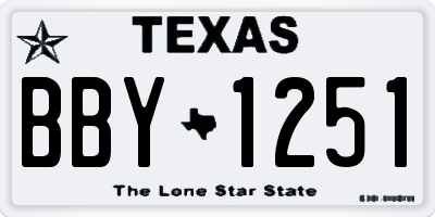 TX license plate BBY1251
