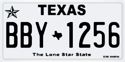 TX license plate BBY1256