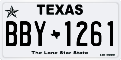TX license plate BBY1261