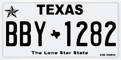 TX license plate BBY1282