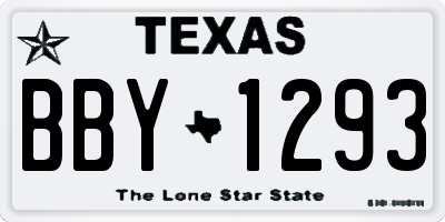 TX license plate BBY1293