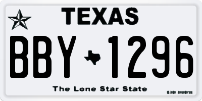 TX license plate BBY1296