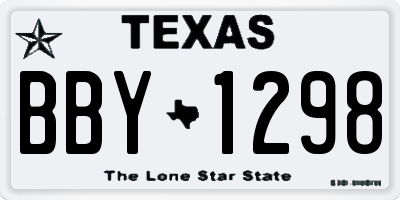 TX license plate BBY1298