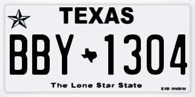 TX license plate BBY1304