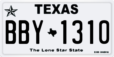 TX license plate BBY1310