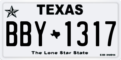 TX license plate BBY1317