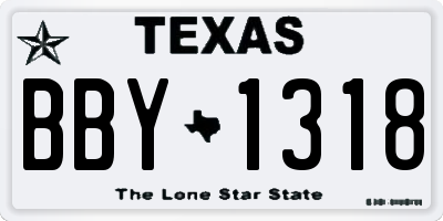 TX license plate BBY1318
