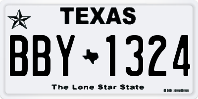 TX license plate BBY1324