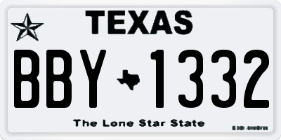 TX license plate BBY1332