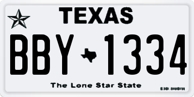 TX license plate BBY1334