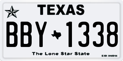 TX license plate BBY1338