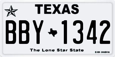 TX license plate BBY1342