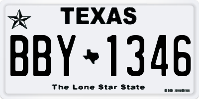 TX license plate BBY1346