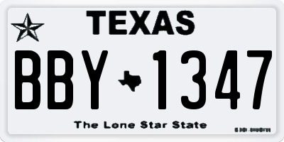 TX license plate BBY1347