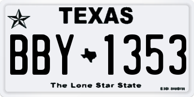 TX license plate BBY1353