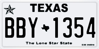 TX license plate BBY1354