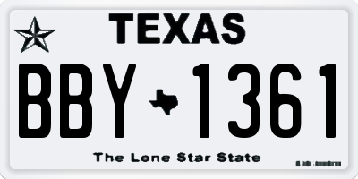 TX license plate BBY1361