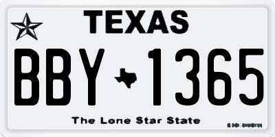 TX license plate BBY1365