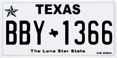 TX license plate BBY1366