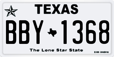 TX license plate BBY1368