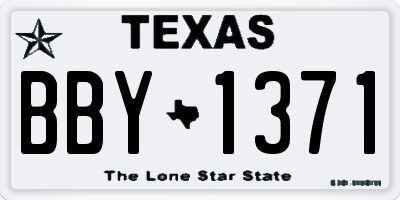 TX license plate BBY1371