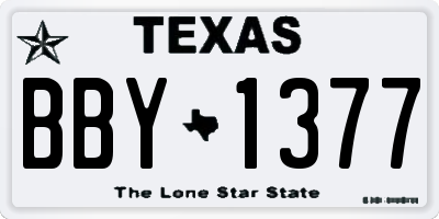 TX license plate BBY1377