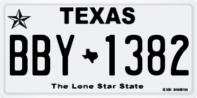 TX license plate BBY1382