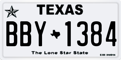 TX license plate BBY1384