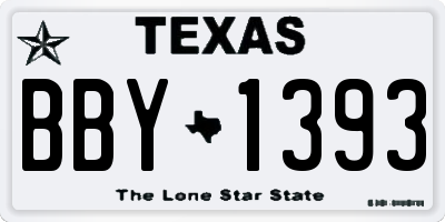 TX license plate BBY1393