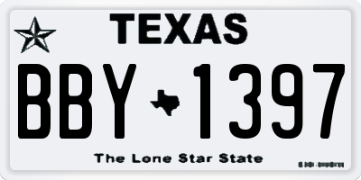 TX license plate BBY1397