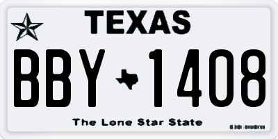TX license plate BBY1408