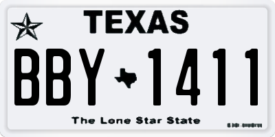 TX license plate BBY1411