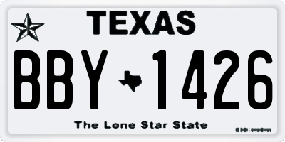 TX license plate BBY1426