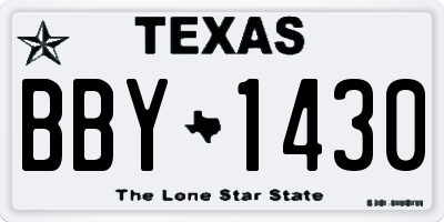 TX license plate BBY1430
