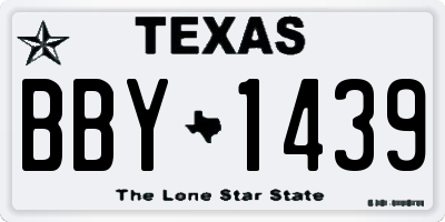 TX license plate BBY1439