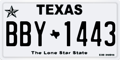 TX license plate BBY1443