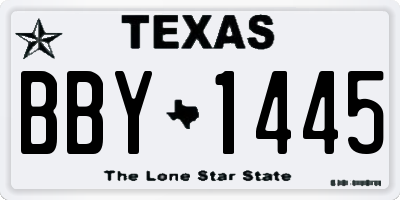TX license plate BBY1445